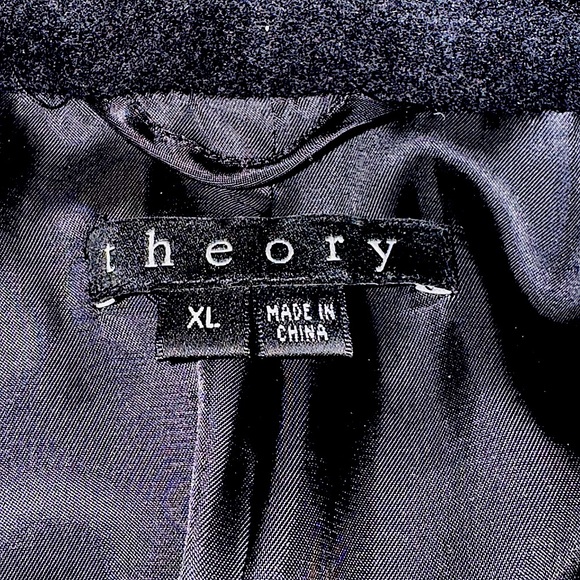 Theory Men’s wool lined Overcoat. Black. ExL (but runs small). Vent still sewn. - Picture 3 of 5